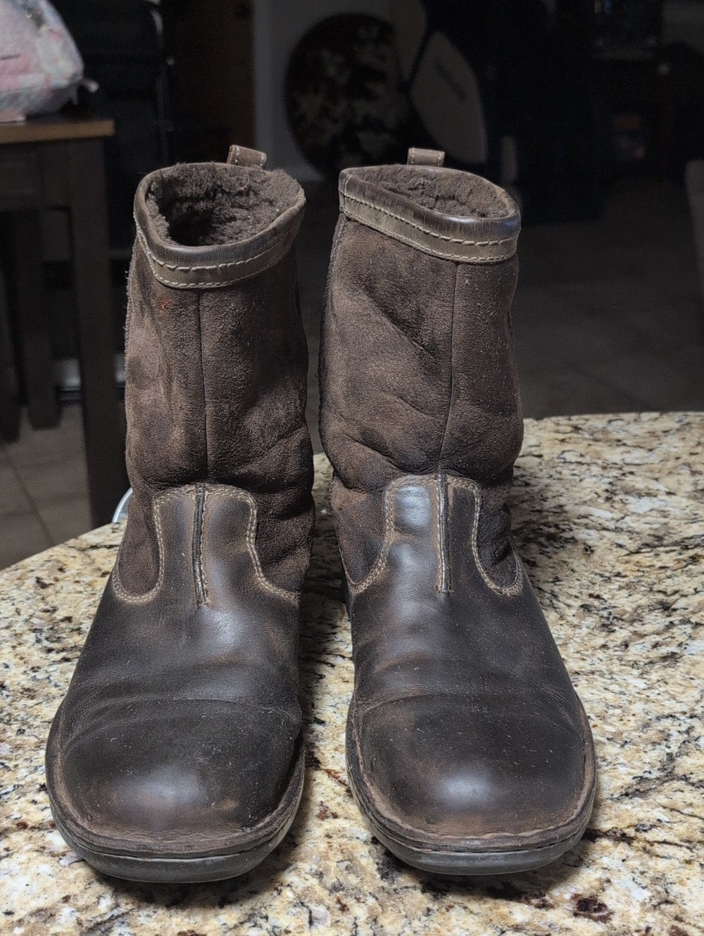 Men's Ugg Brown Leather & Suede Insulated Boots